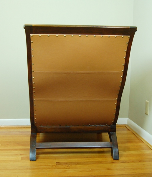 Leather Plantation Style Chair with Ottoman