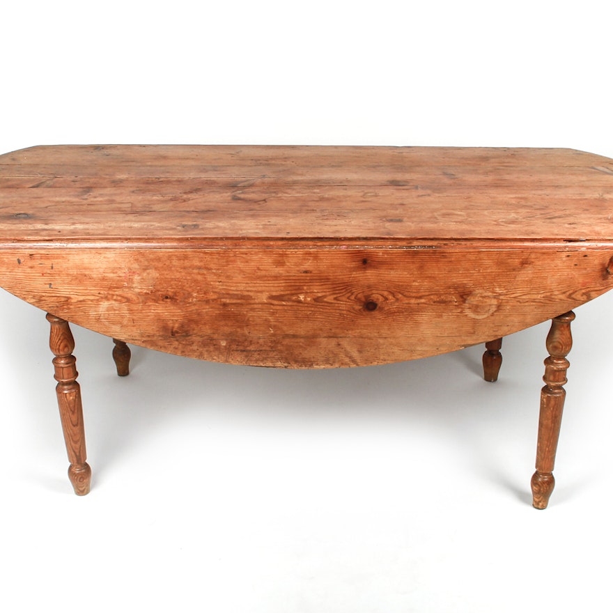 Antique Early 19th Century Drop-Leaf Irish Dining Table