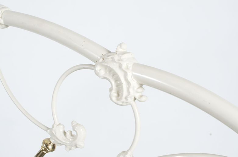 Victorian Style Queen Size Brass and White Metal Bed