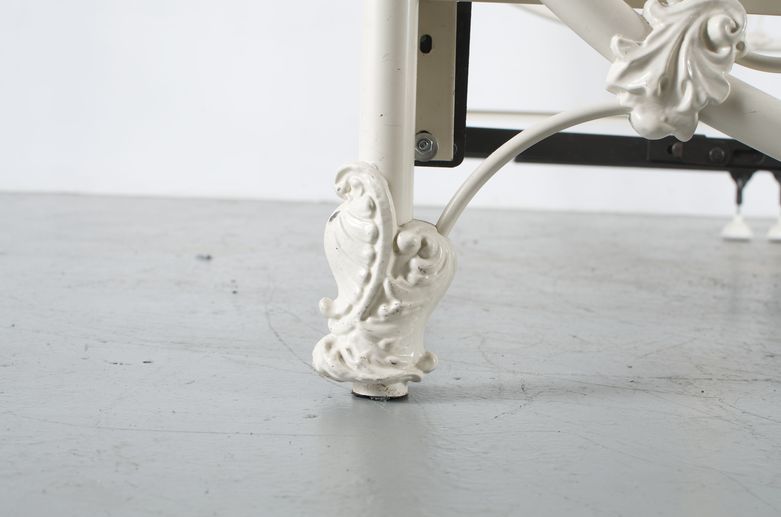 Victorian Style Queen Size Brass and White Metal Bed