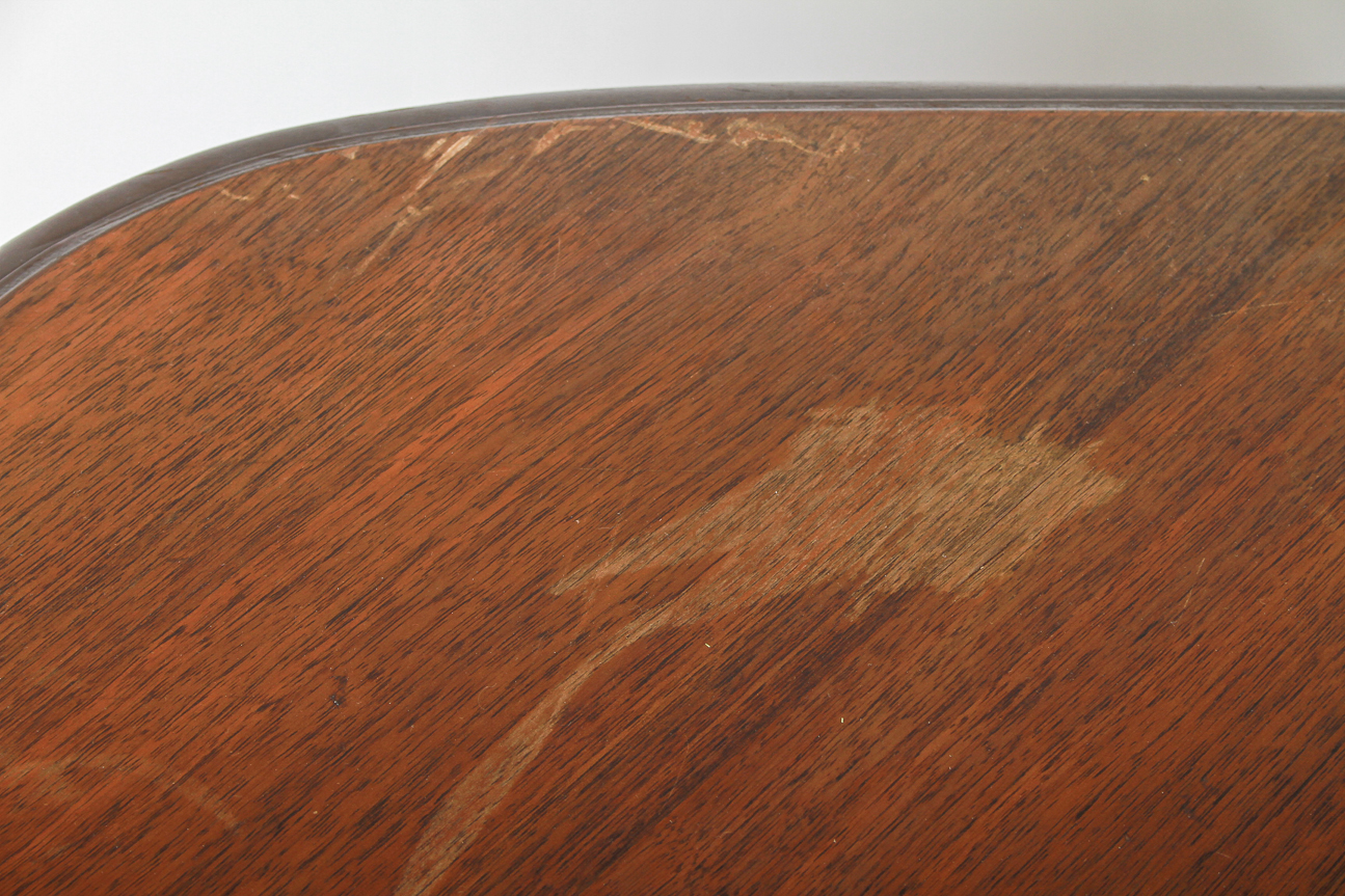 Antique Carved Wood Kidney Shape Desk