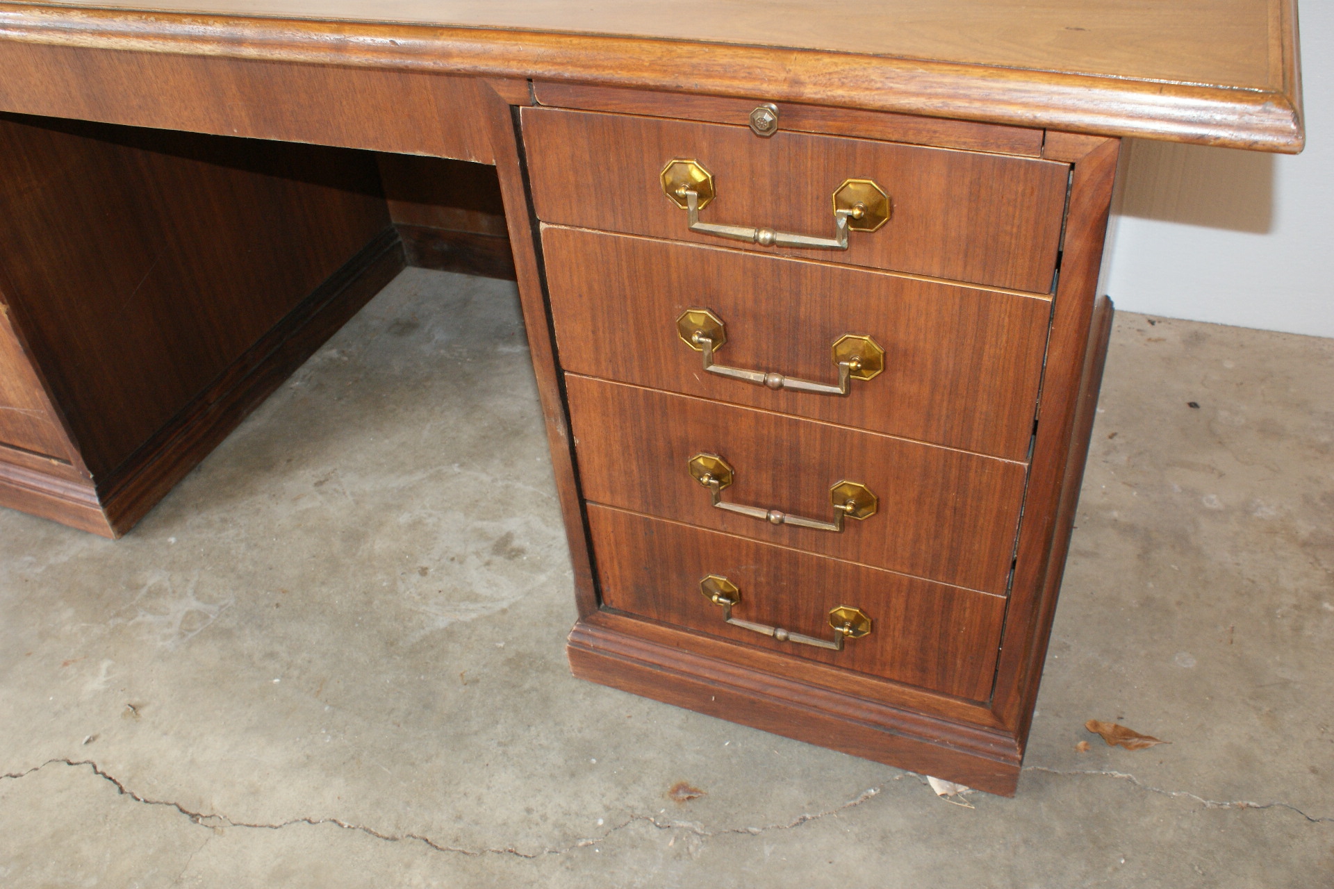 Vintage Walnut Veneer Desk