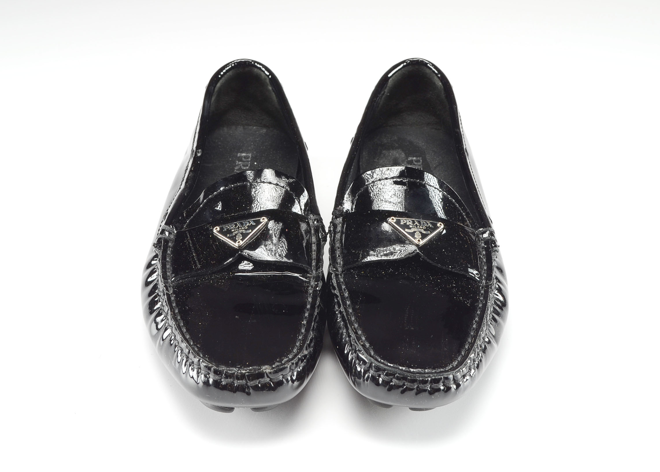 Pair of Prada Black Patent Leather Loafers