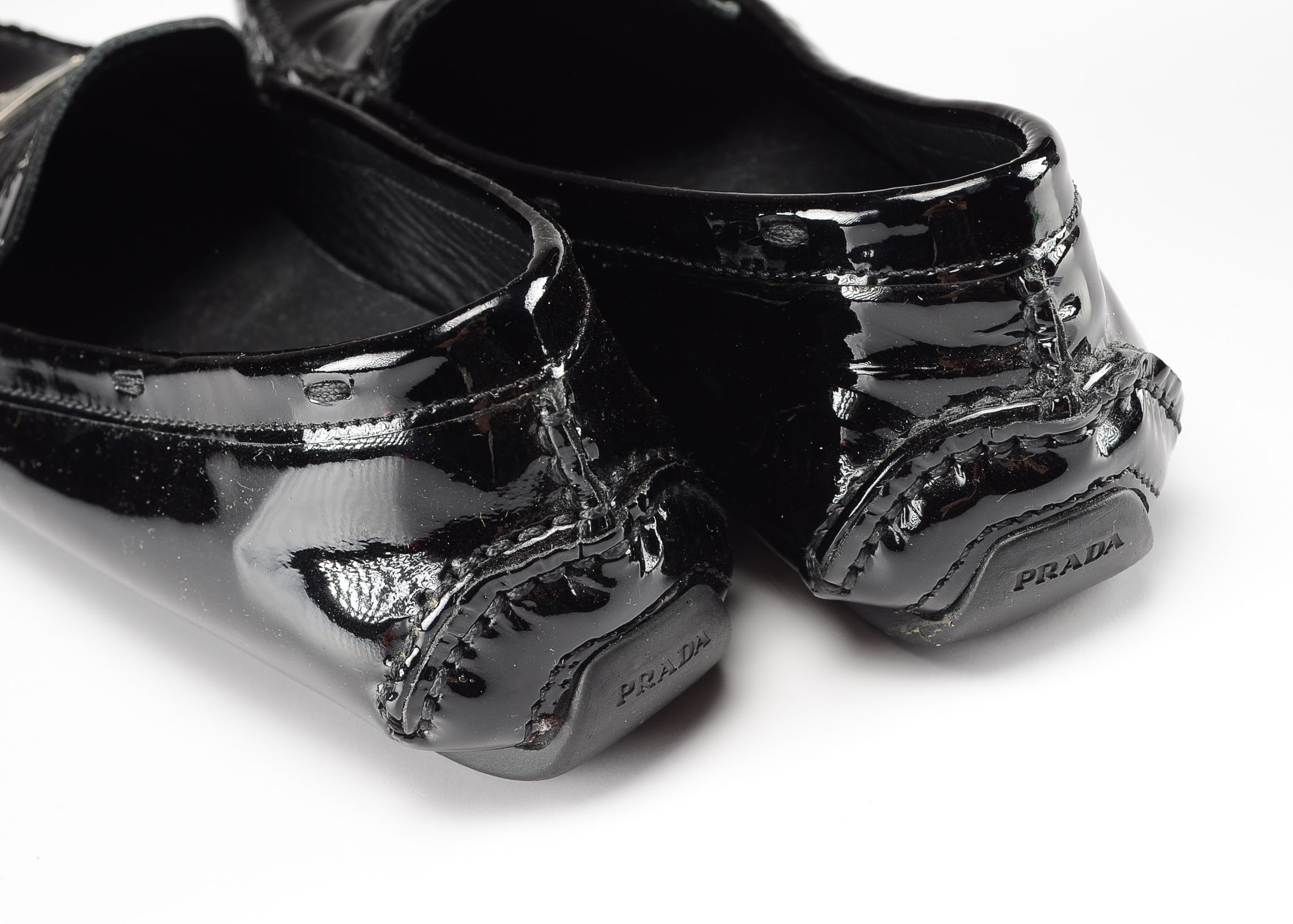 Pair of Prada Black Patent Leather Loafers