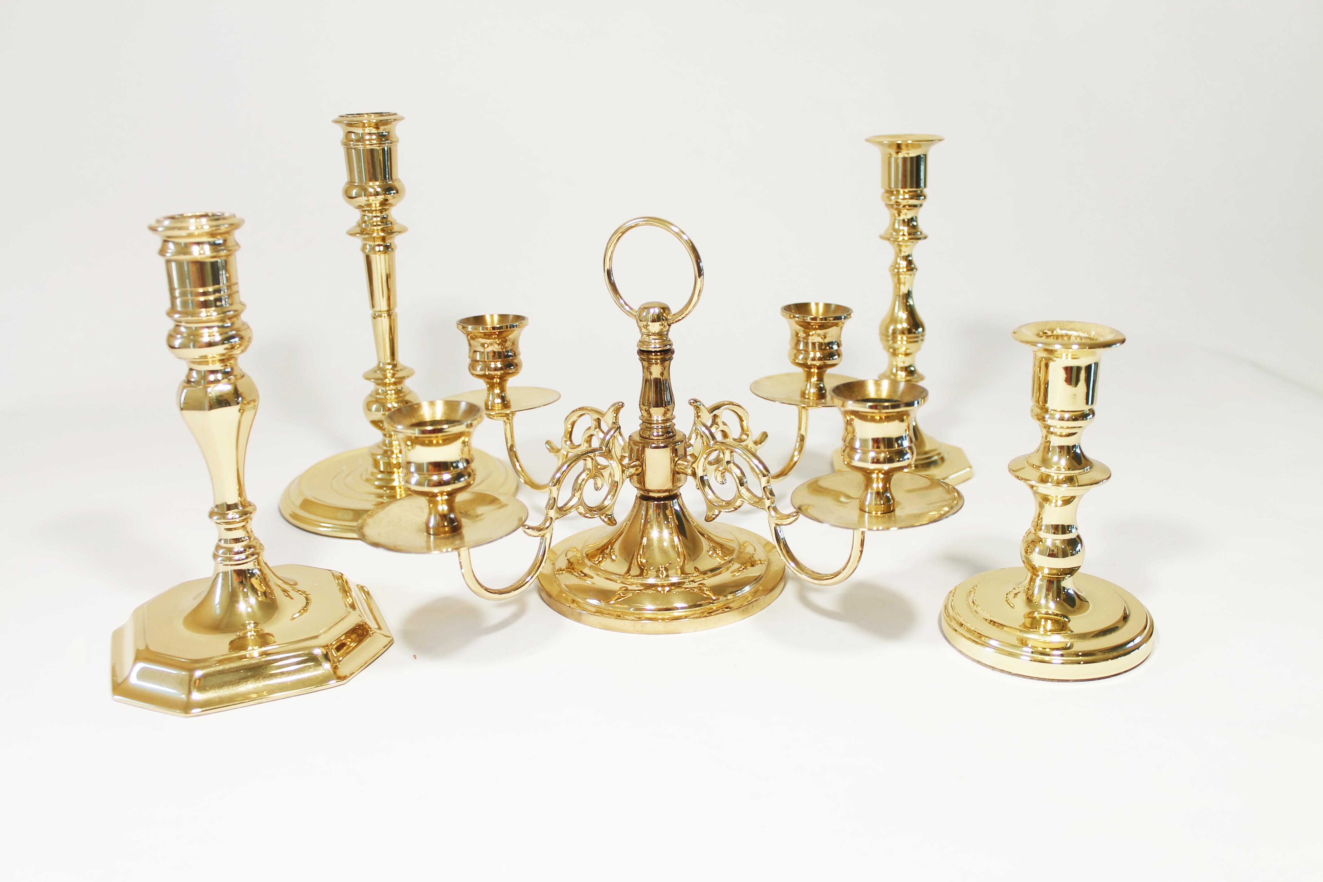 Vintage Baldwin Gold Tone Candlestick Holders