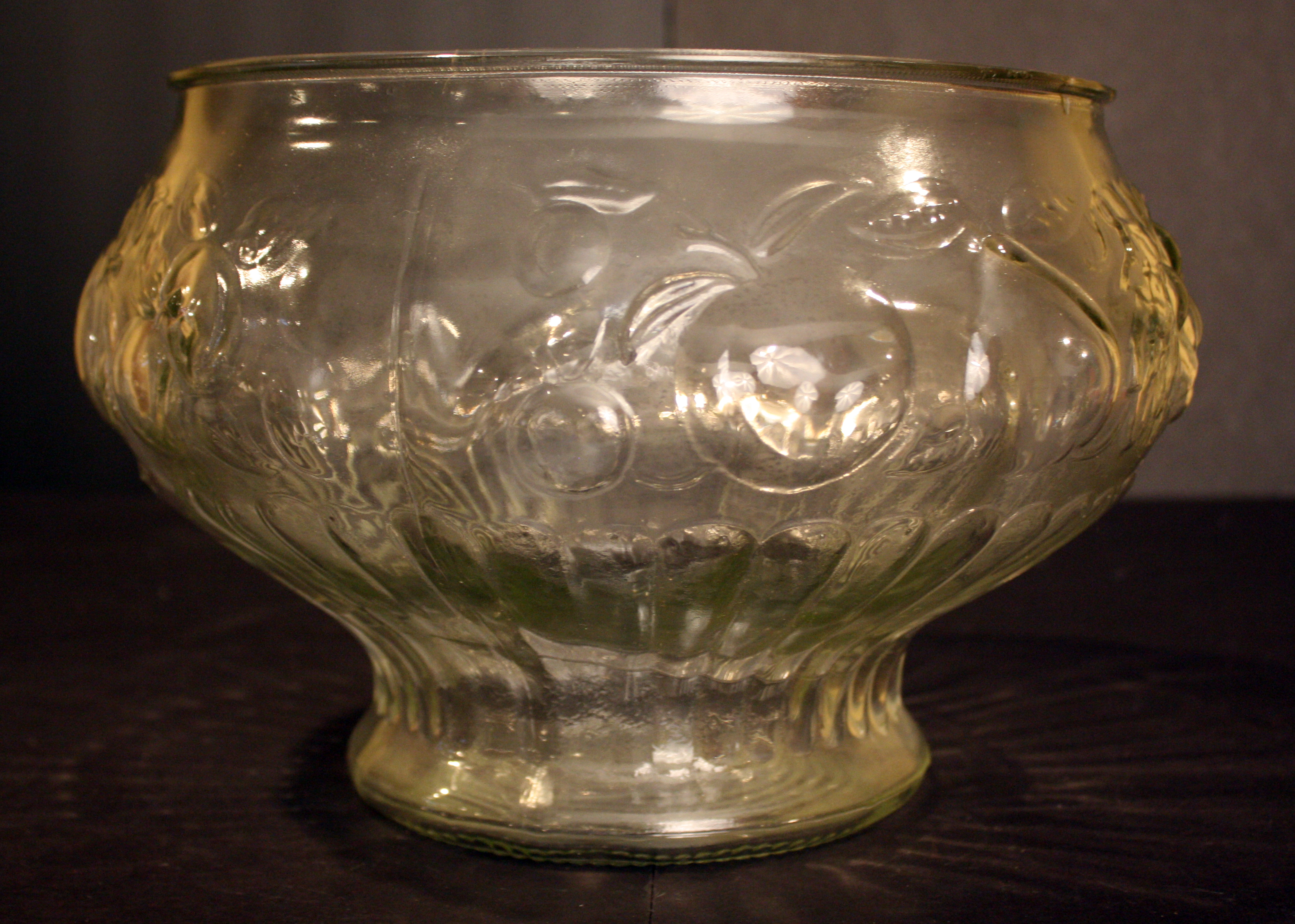 Vintage Pressed Glass Punch Bowl and Twelve Cups