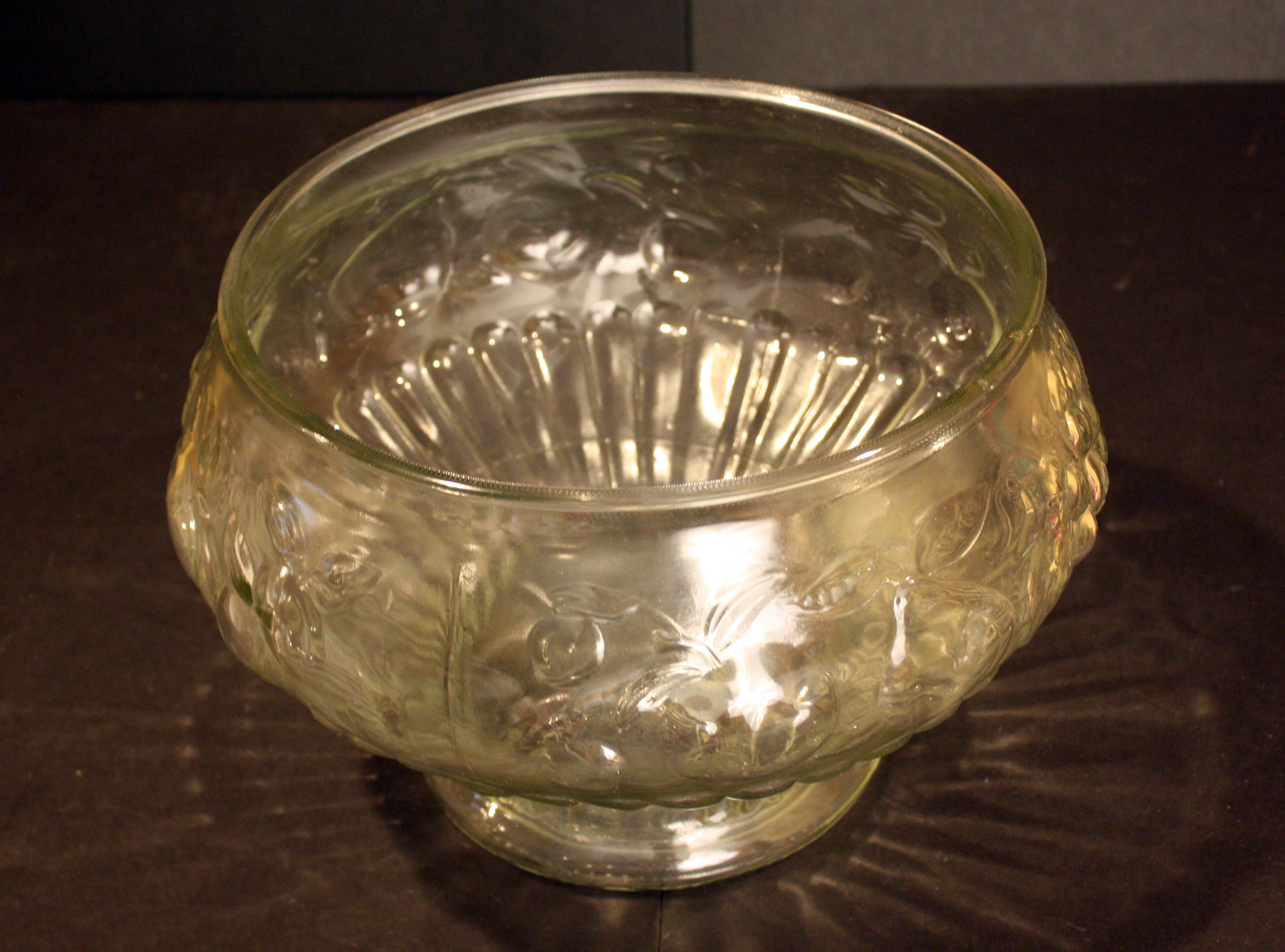 Vintage Pressed Glass Punch Bowl and Twelve Cups