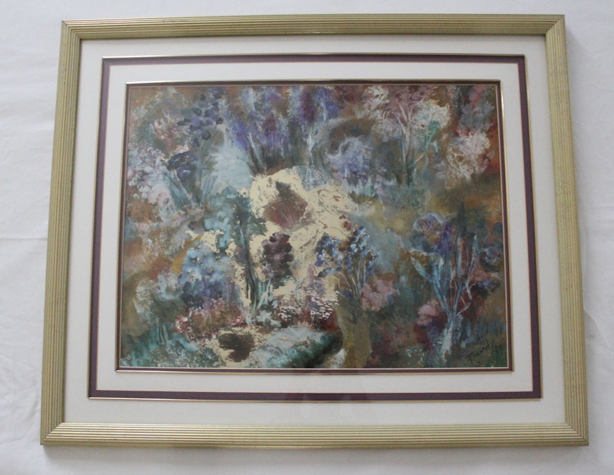 Signed Abstract Artwork in Frame