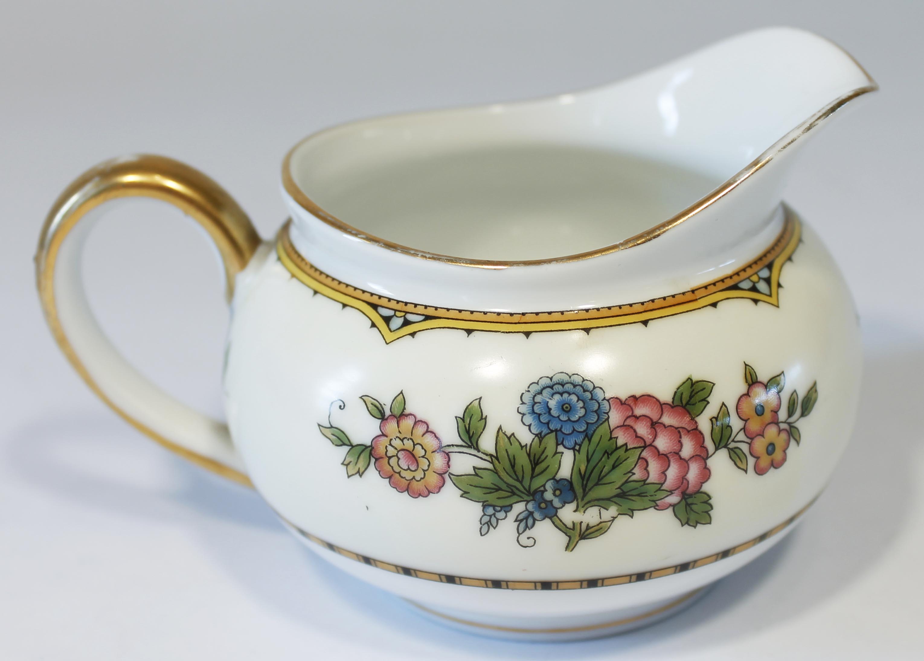 Vintage Noritake Hand-Painted Creamer and Sugar Pot