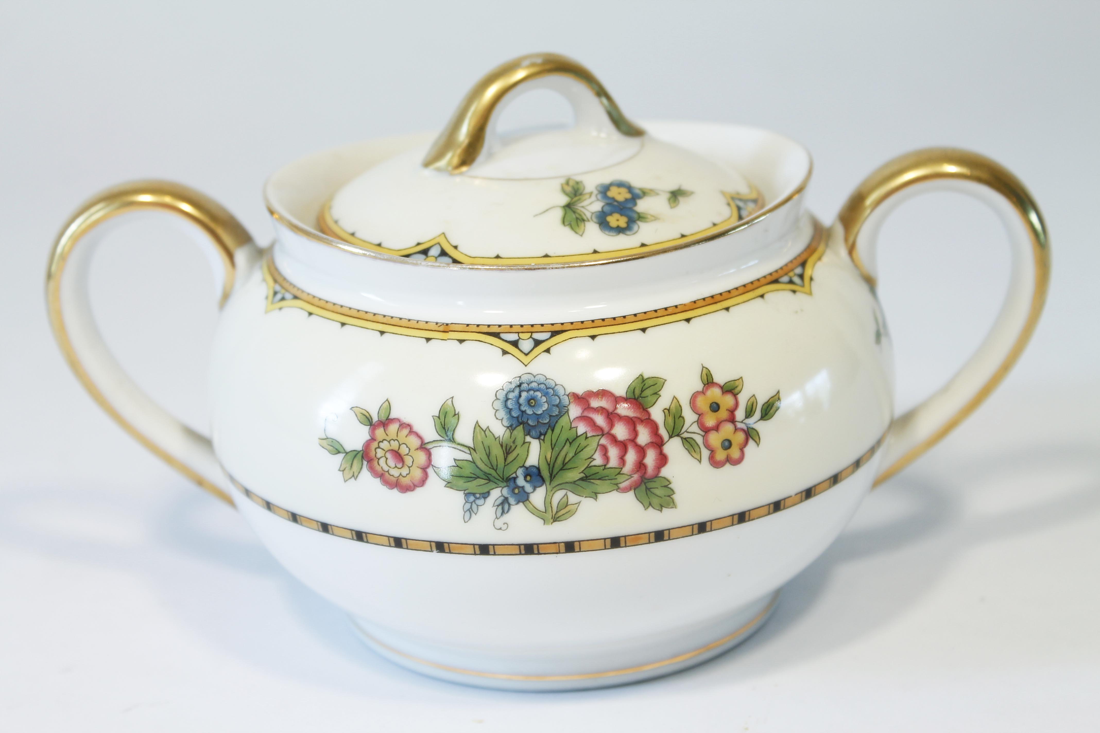 Vintage Noritake Hand-Painted Creamer and Sugar Pot