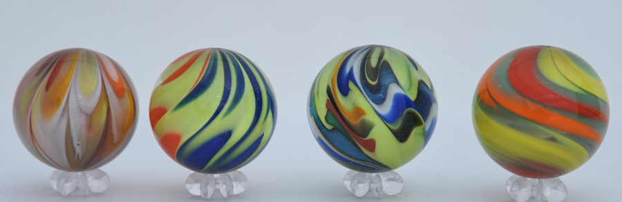 Four Handmade Marbles by Rick Davis