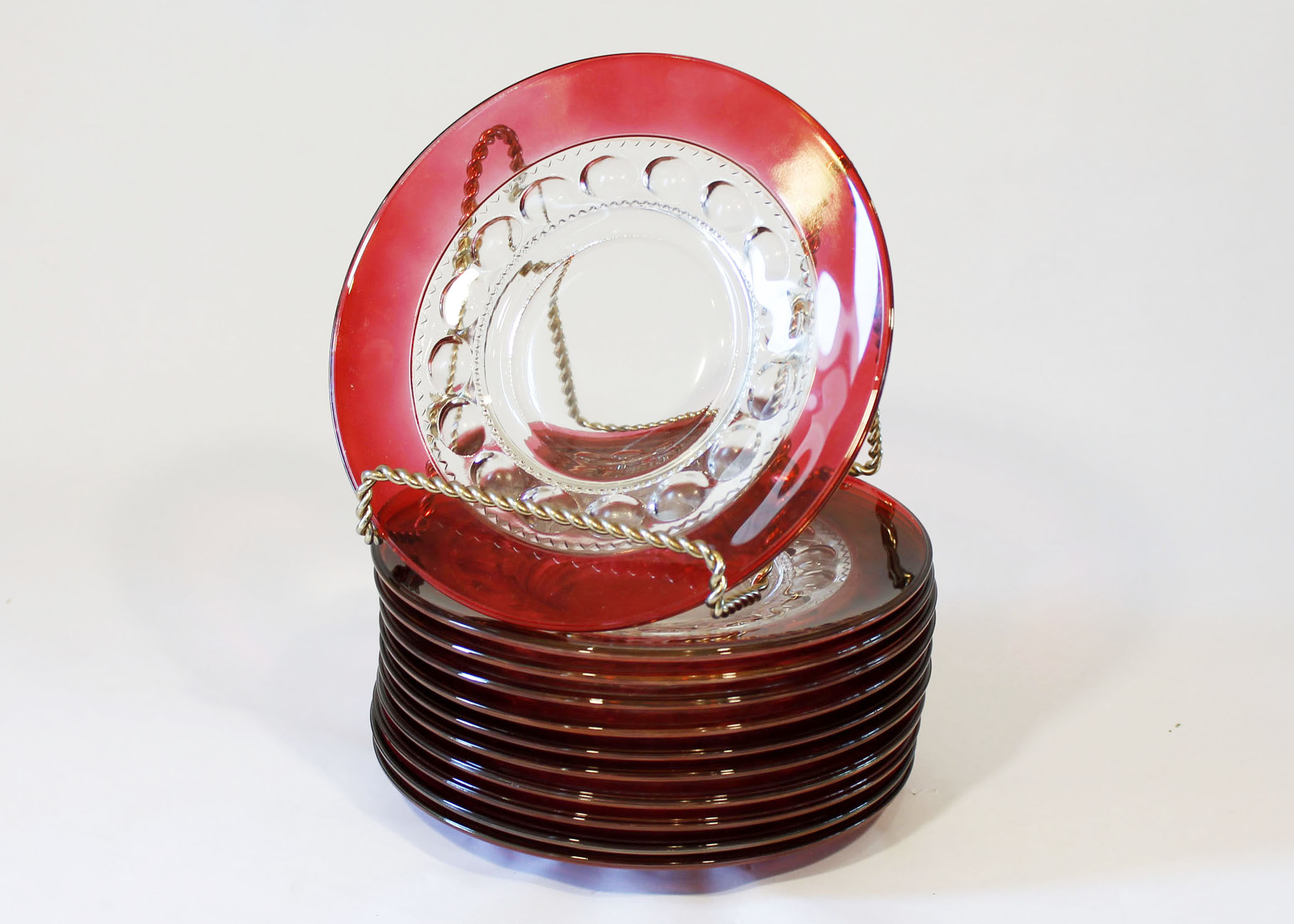 Vintage Colored Glass Salad Plates