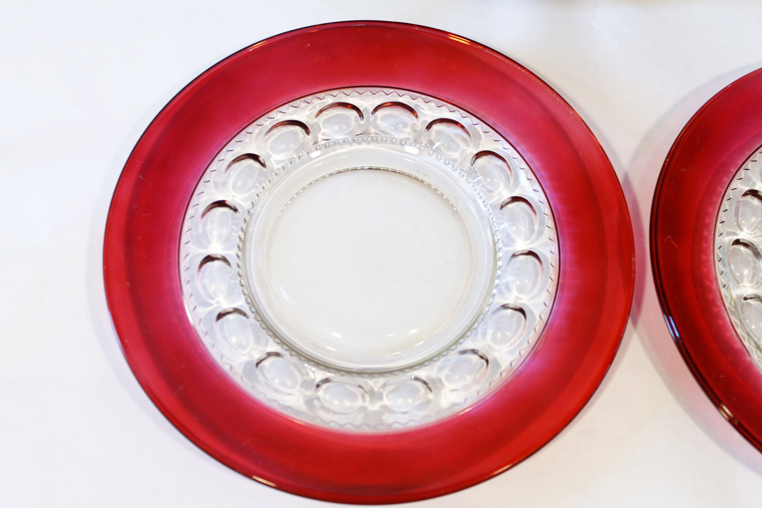 Vintage Colored Glass Salad Plates