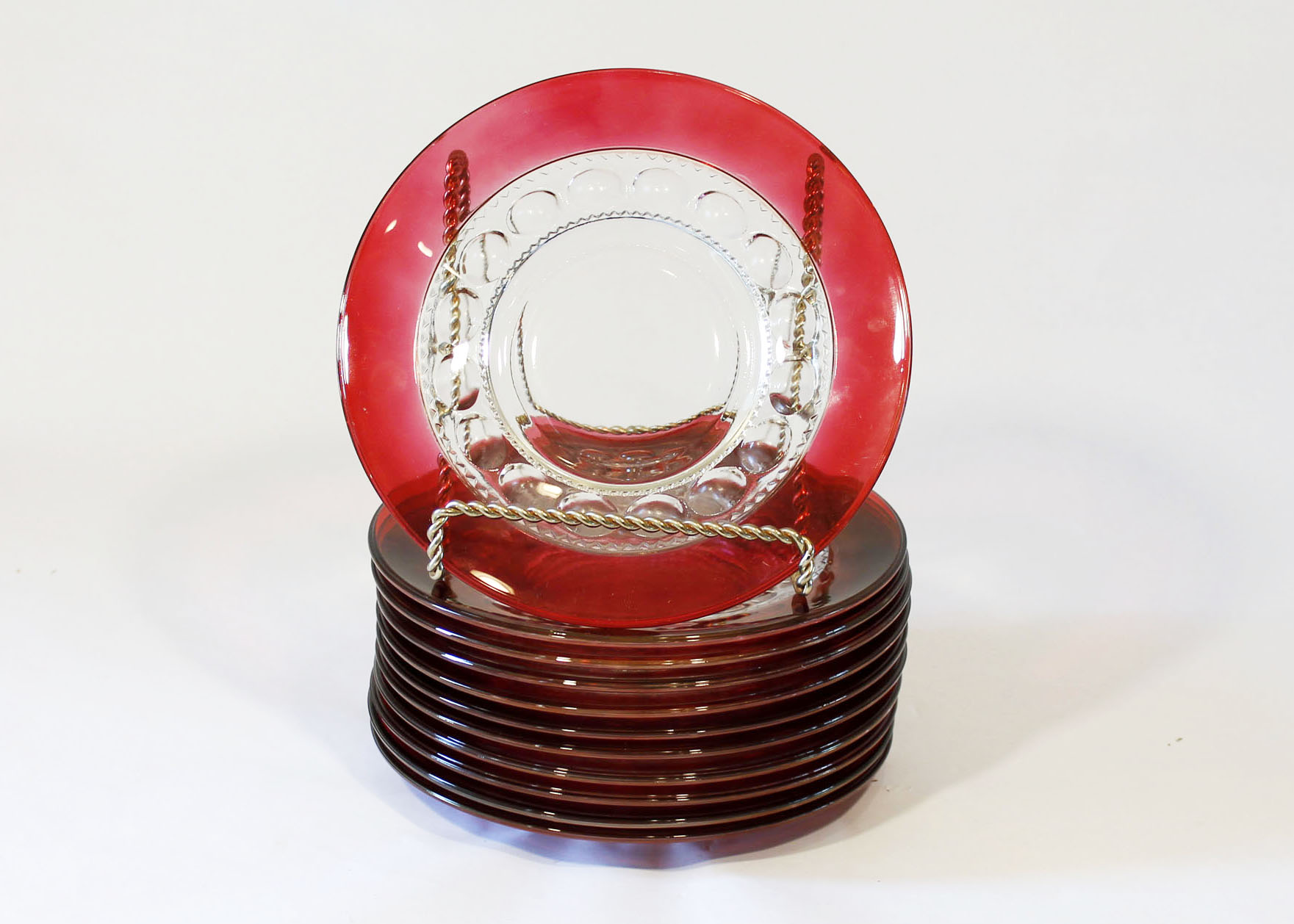 Vintage Colored Glass Salad Plates