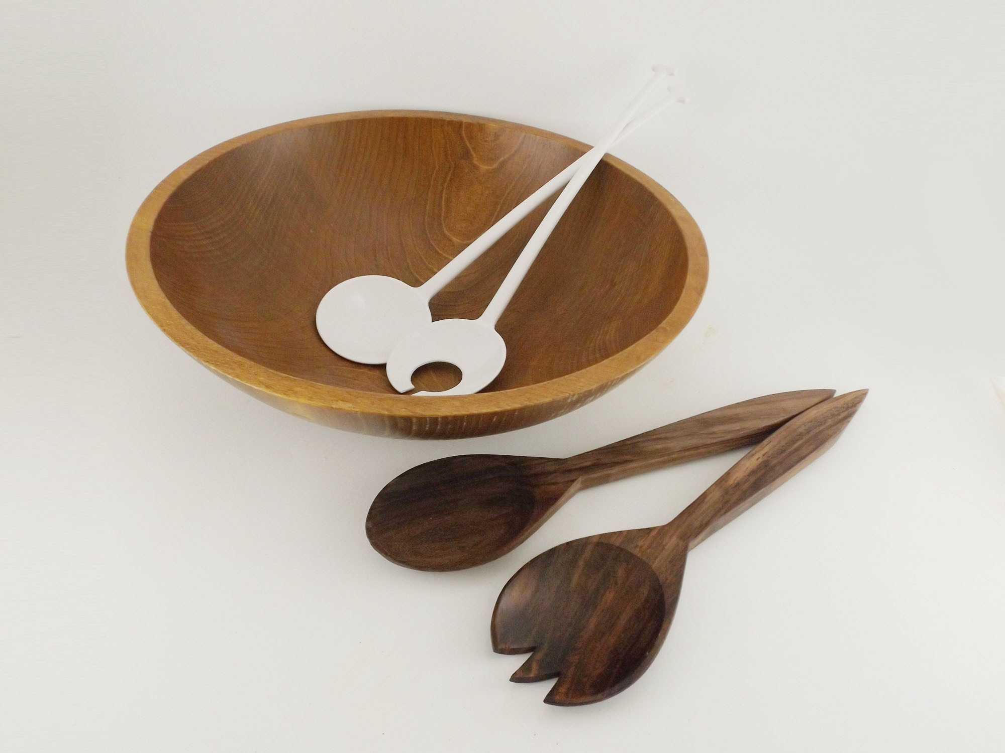Wood Salad Bowl and Salad Serving Sets