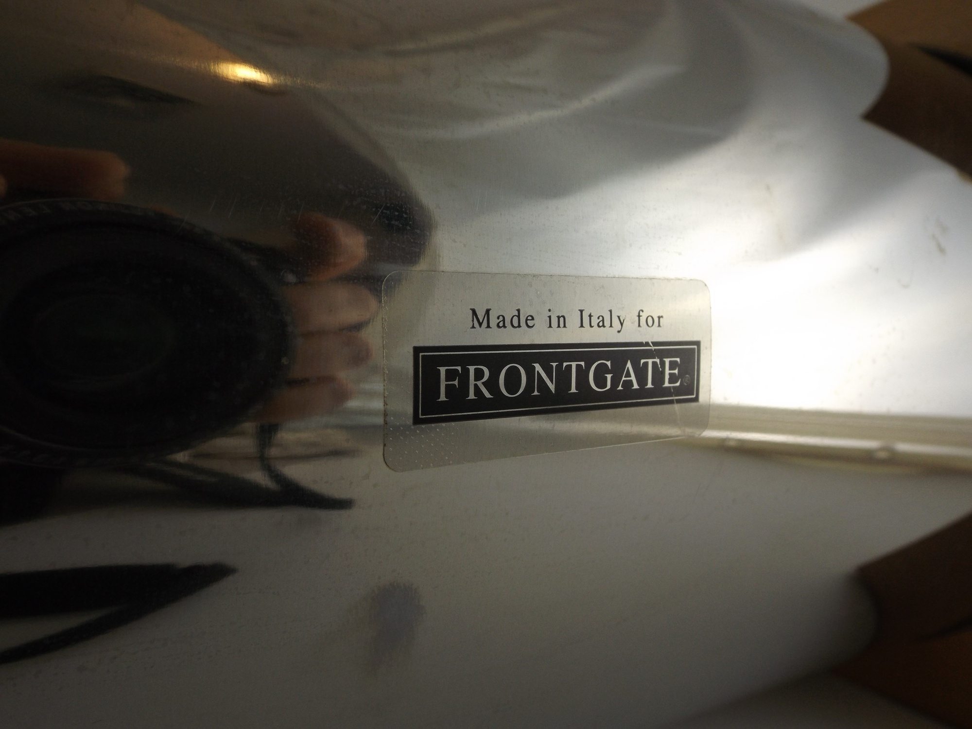 Frontgate Italian Stainless and Wood Bread Box