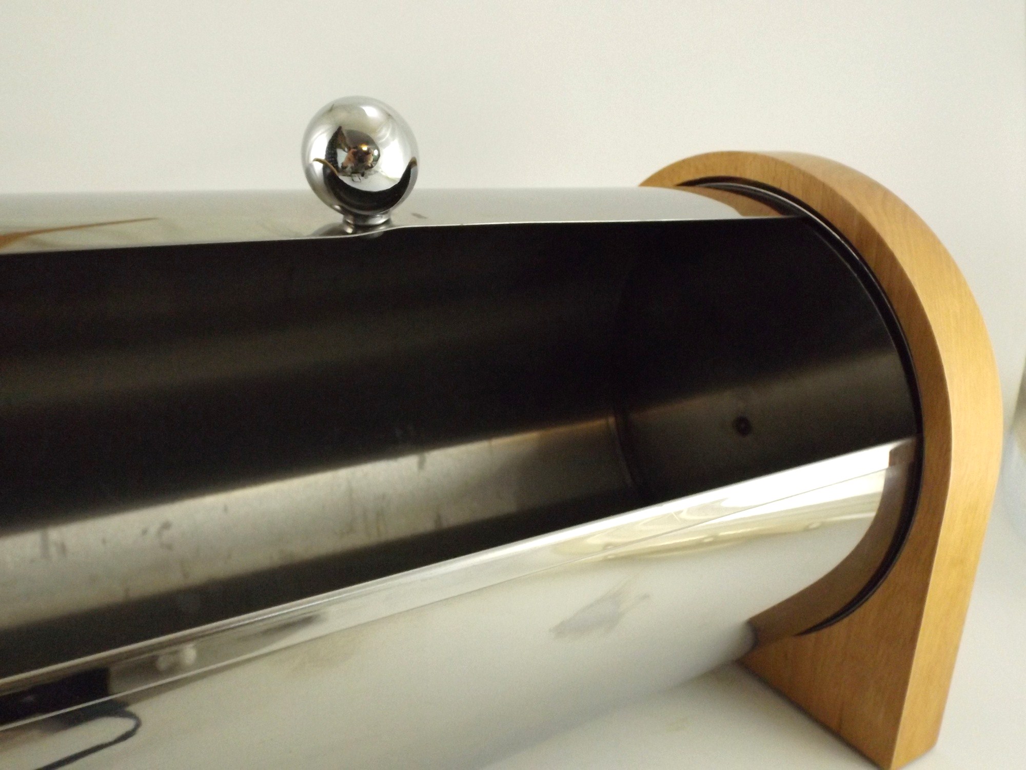 Frontgate Italian Stainless and Wood Bread Box