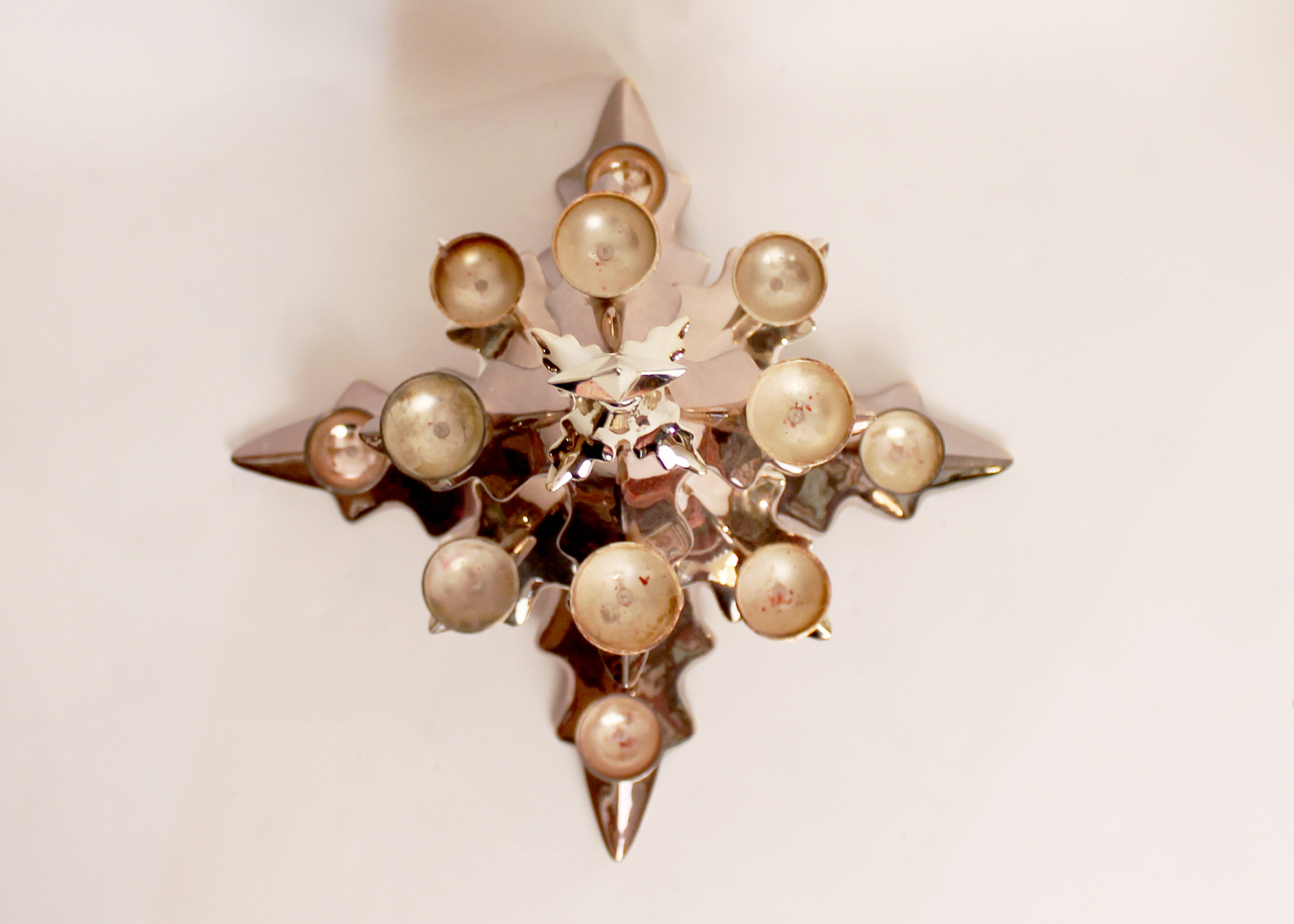 Pottery Barn Silver Christmas Tree Candle Holder Candleabra