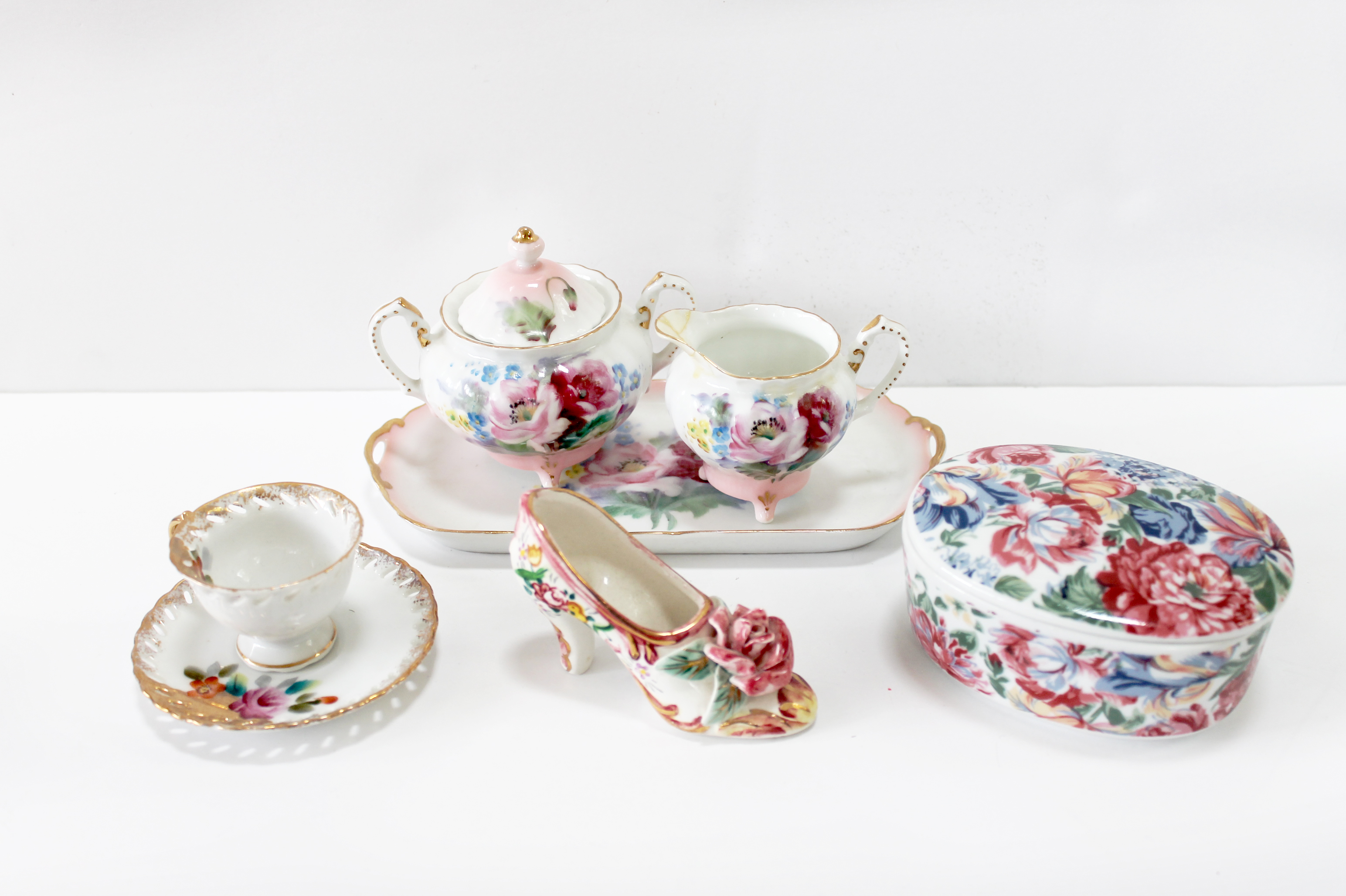 Vintage 15 Piece Collection of Tea and Trinket China from Japan