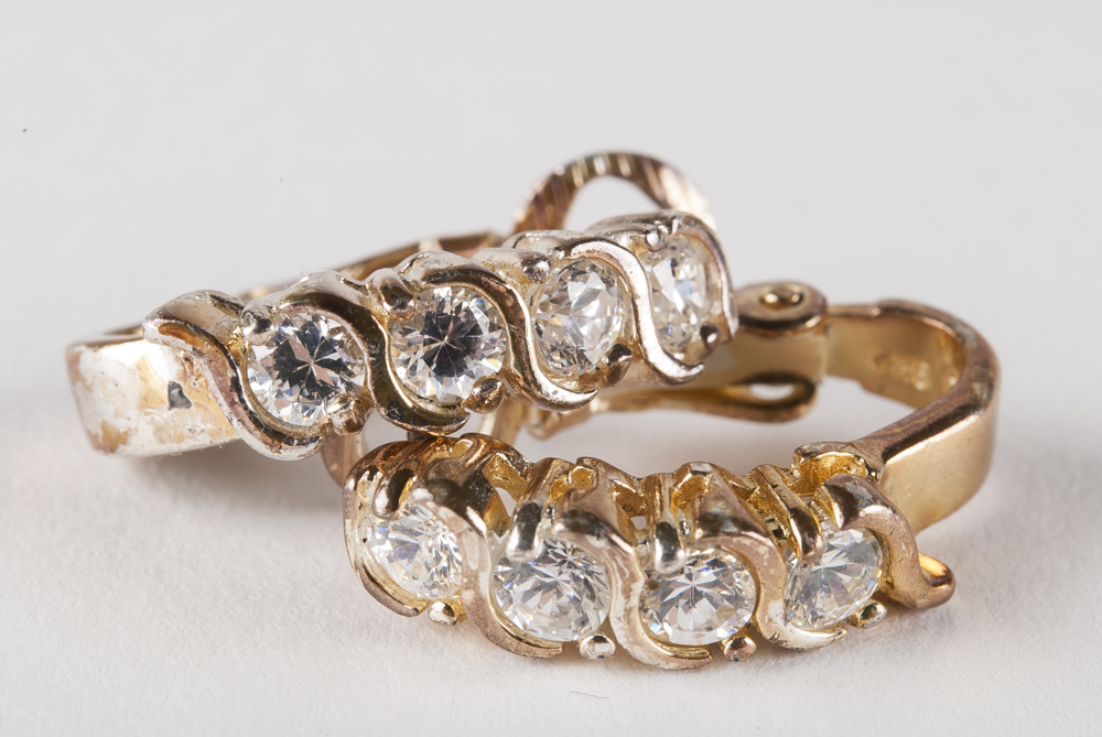 Sterling Silver Gold Vermeil Bracelet and Earrings