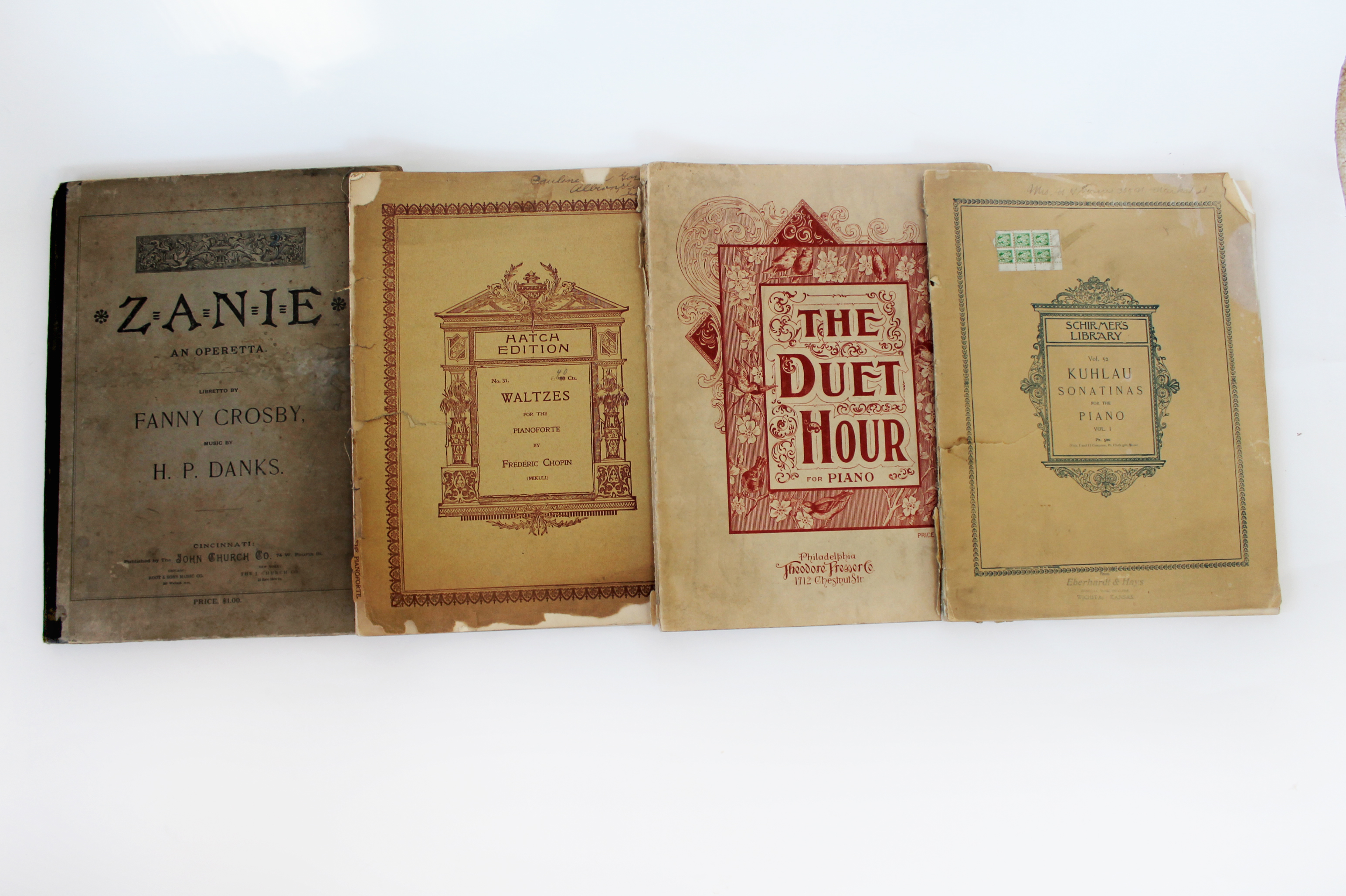 Set of Three 19th Century Music Books Sheet Music for Piano
