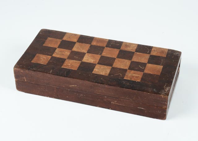 Vintage Wooden Travel Checkers Set