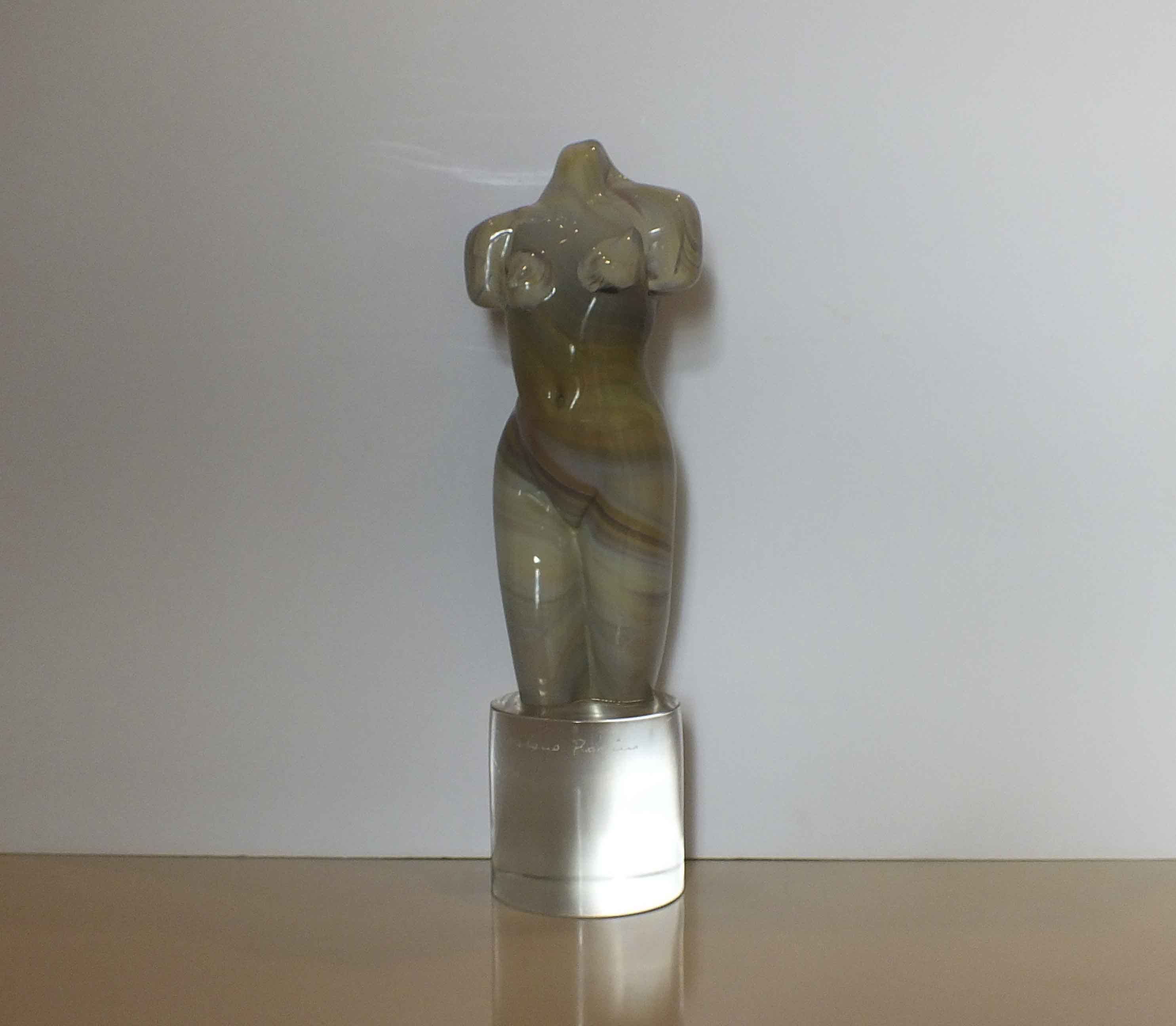 Nude Art Glass Sculpture Signed by Larehus Ronius