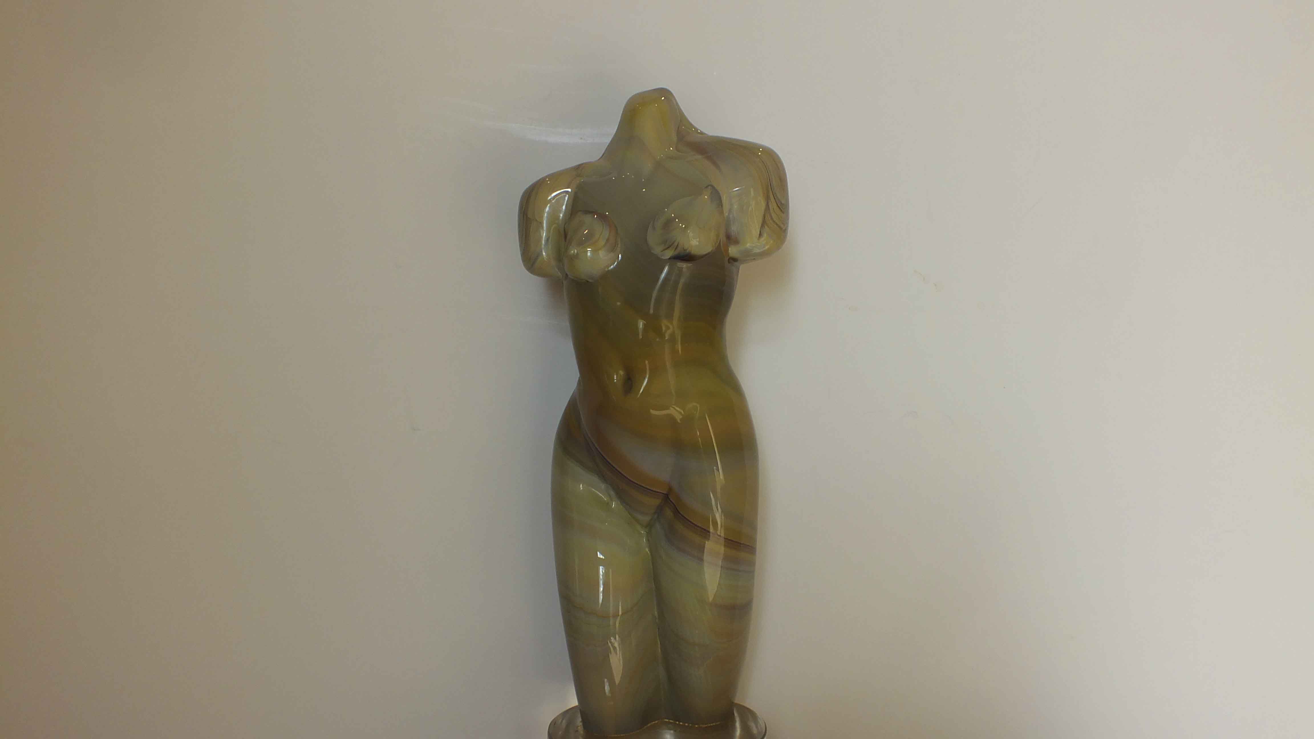 Nude Art Glass Sculpture Signed by Larehus Ronius