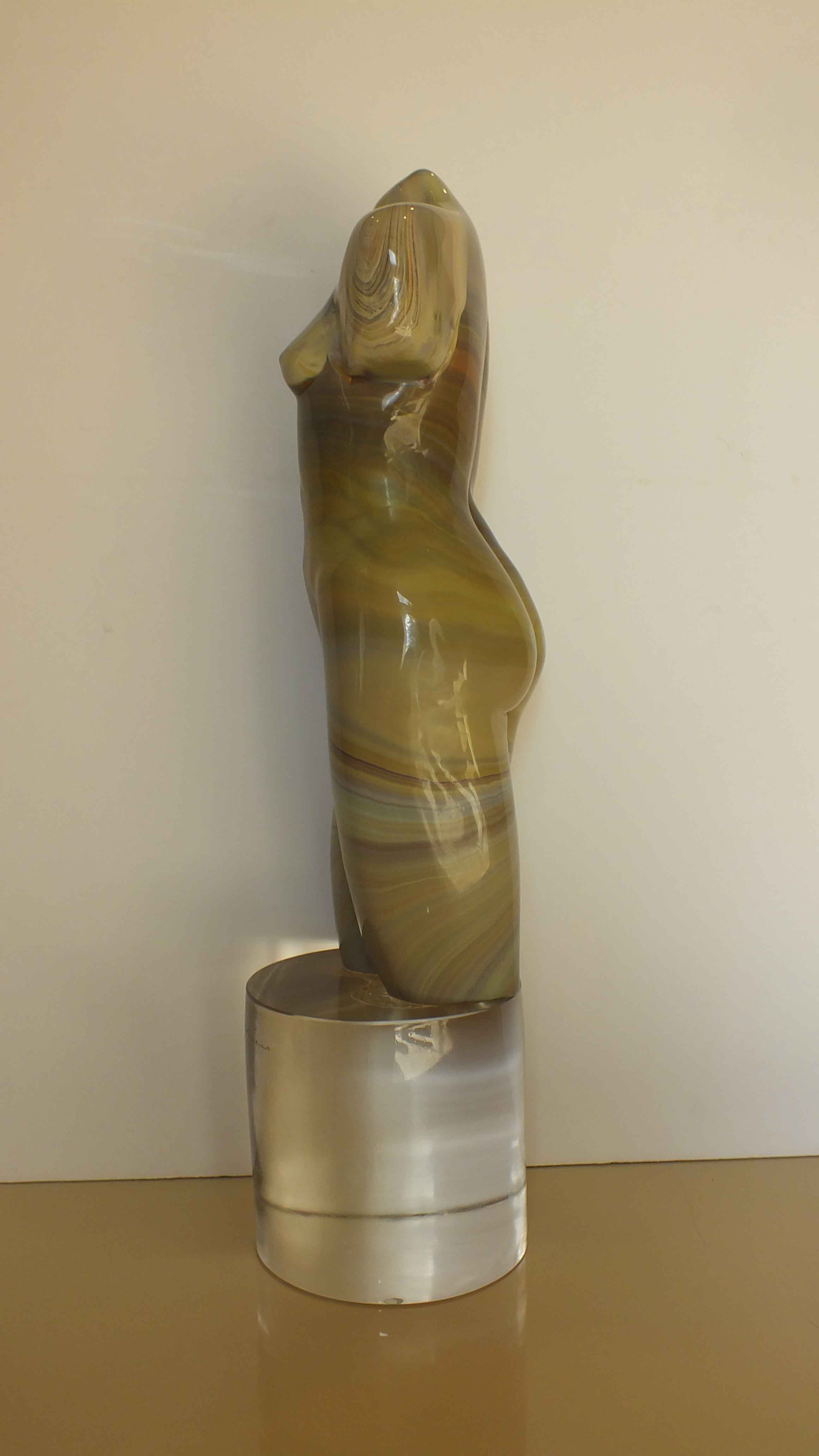 Nude Art Glass Sculpture Signed by Larehus Ronius