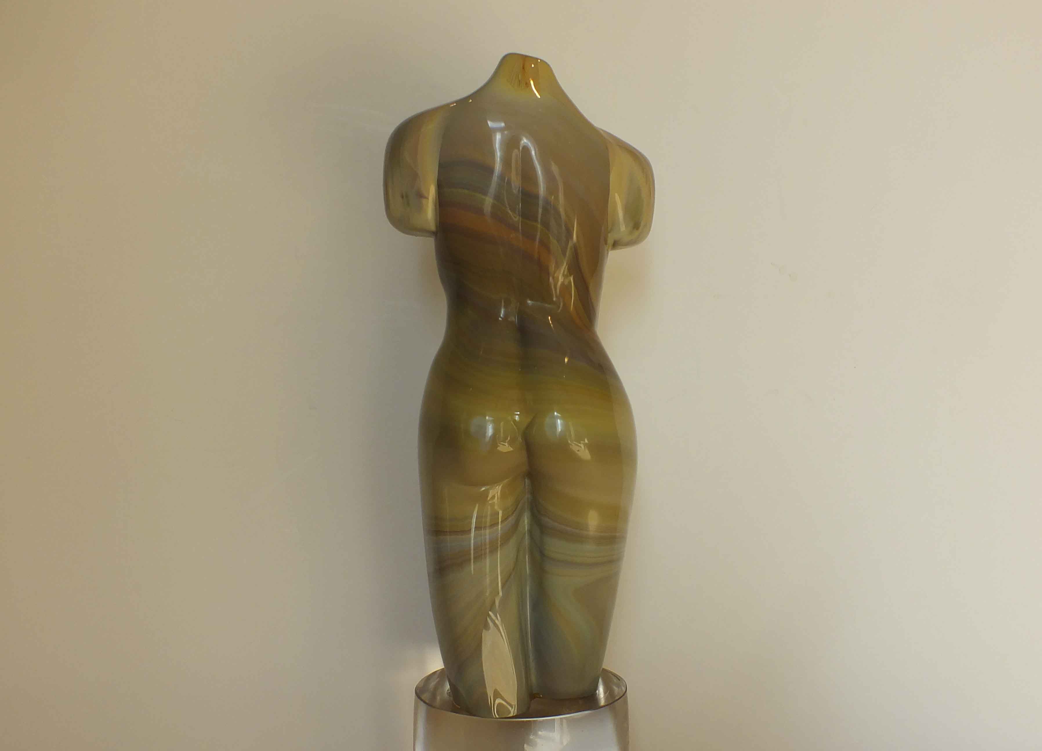 Nude Art Glass Sculpture Signed by Larehus Ronius