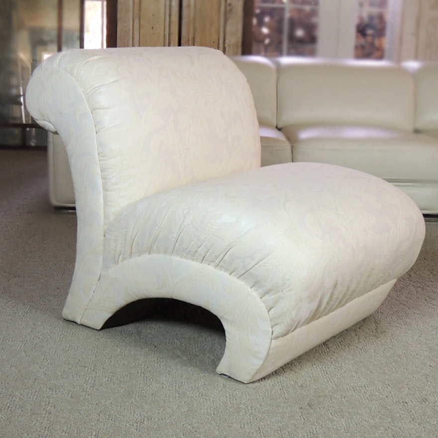 Schweiger White Brocade Accent Chair