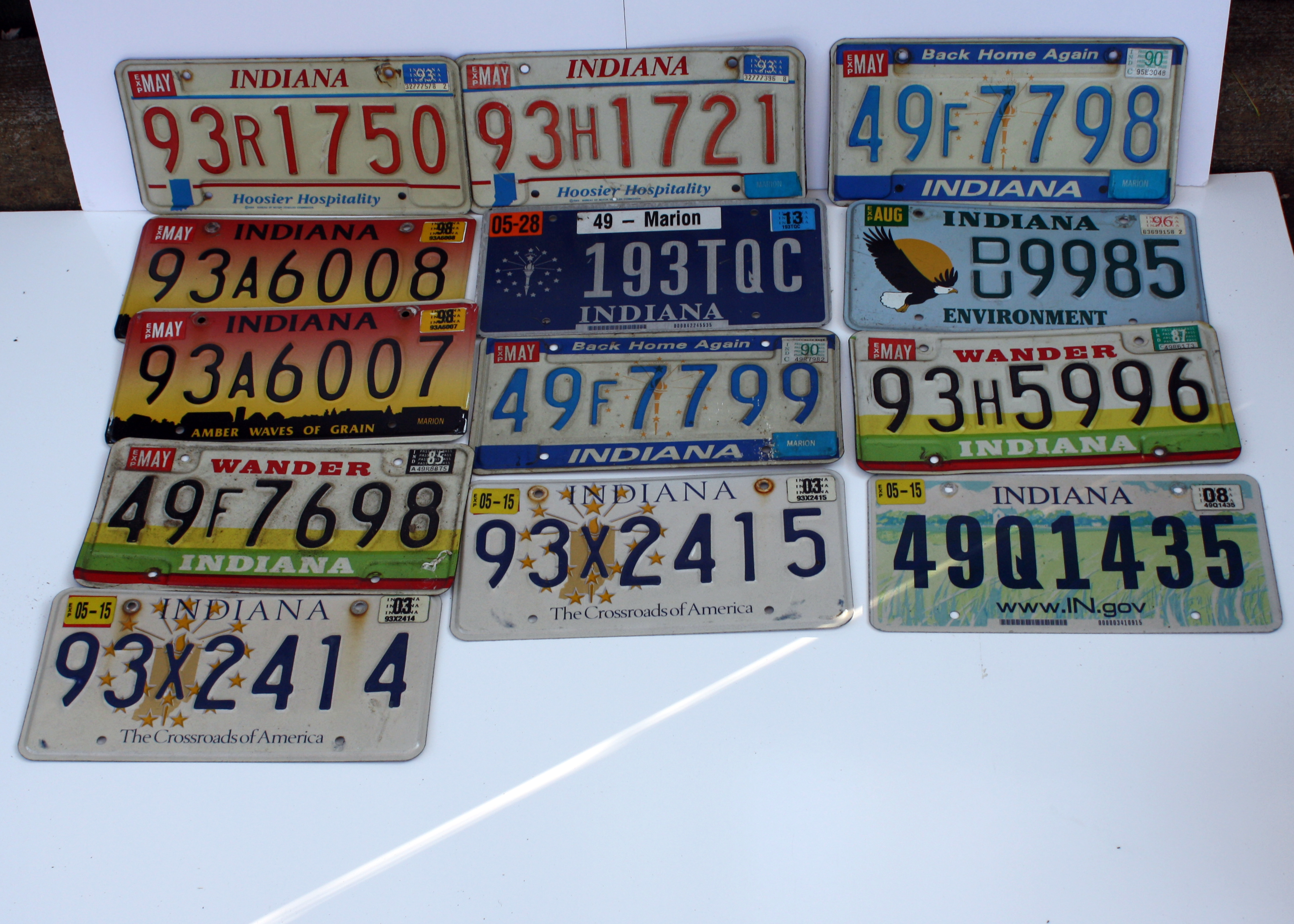 Collection of Indiana License Plates