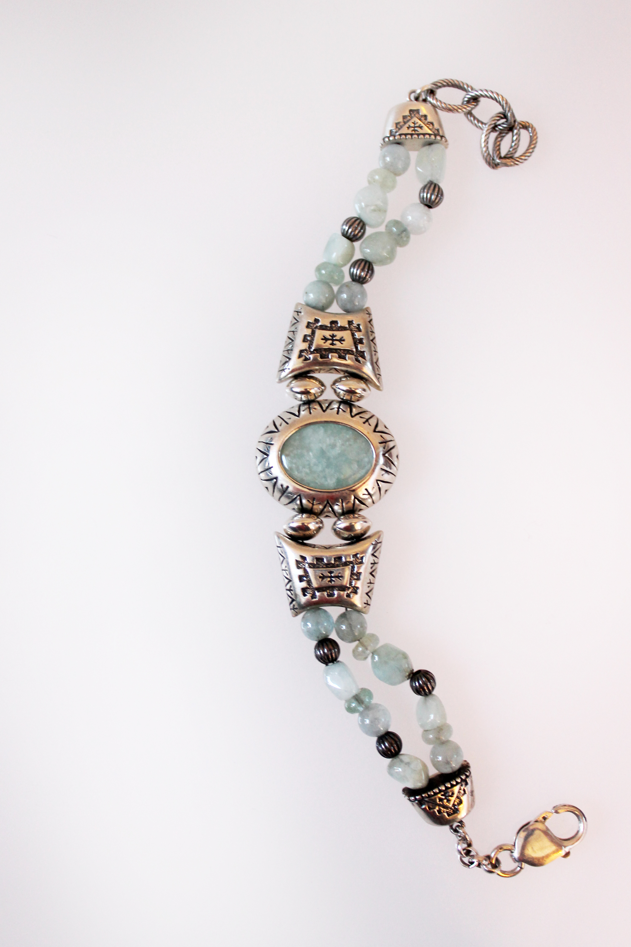 Carolyn Pollack Sterling Milky Aquamarine Bracelet