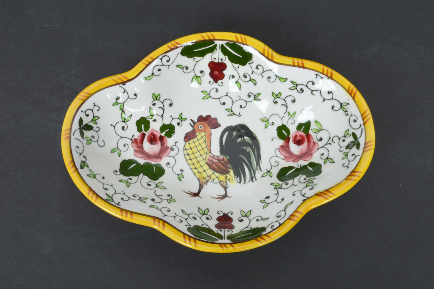 Assortment of Ucagco PY Early Provincial Rooster and Roses Dishes