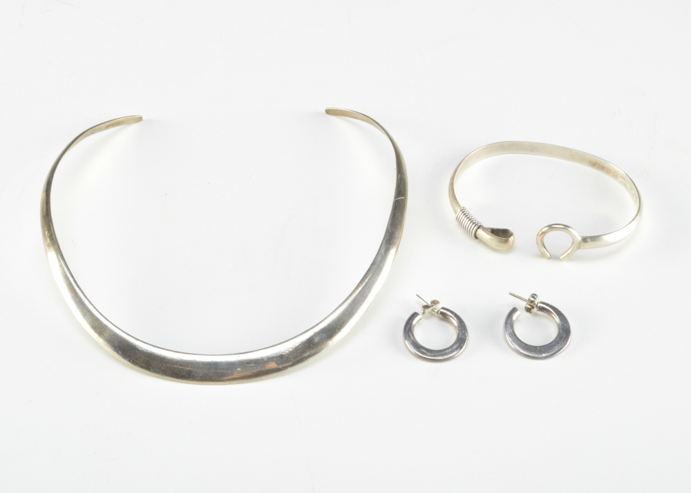 Three Pieces of Vintage Sterling Silver Jewelry
