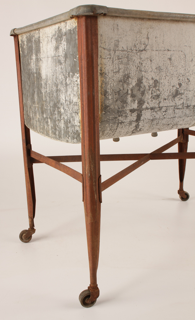 Primitive Outdoor Portable Zinc Double Tub