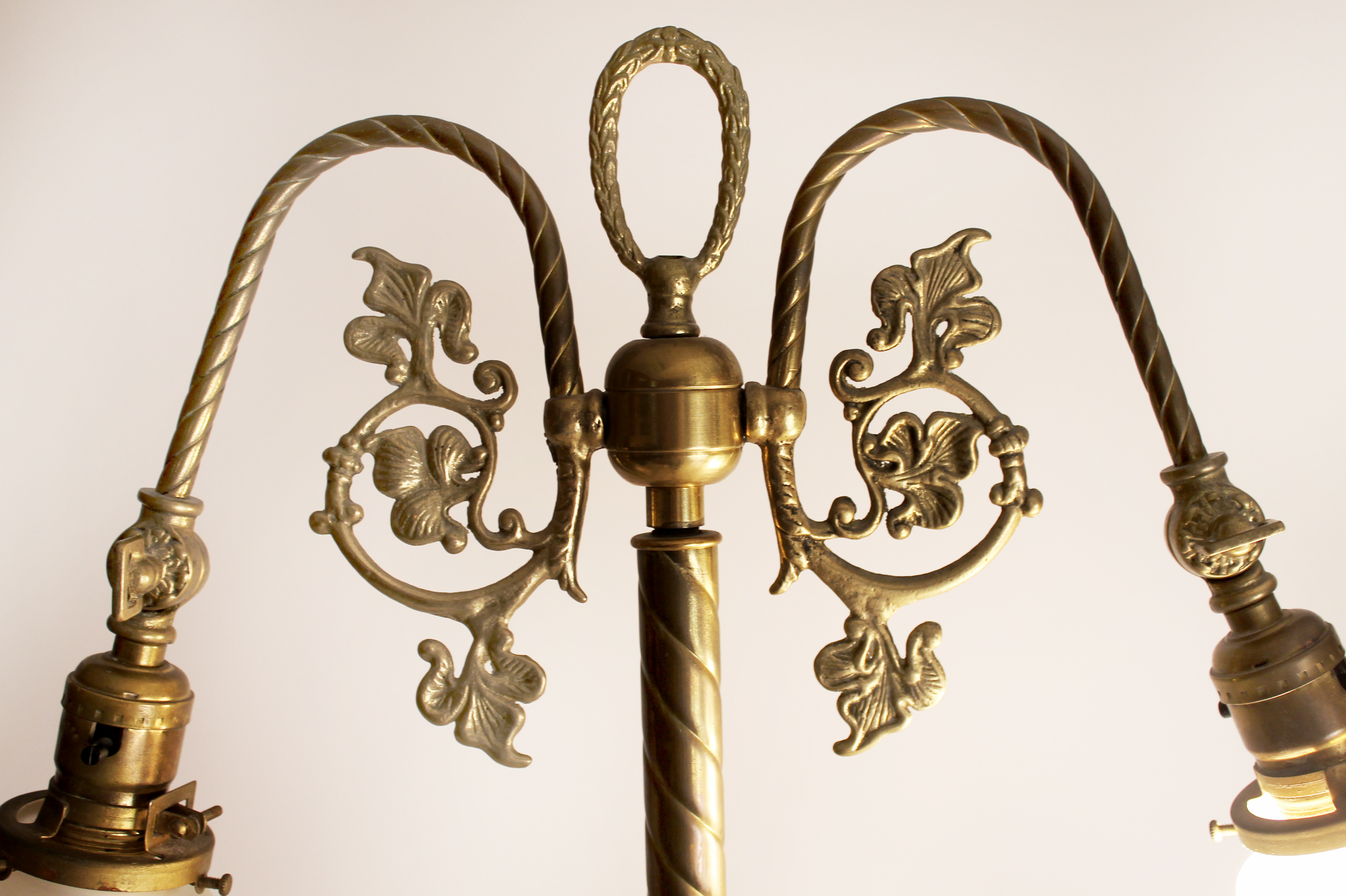 Vintage Victorian Brass Floor Lamp with Marble Base Night Light