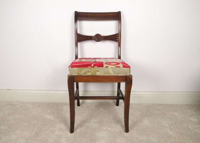 Vintage Side Chair with Modern Upholstery 