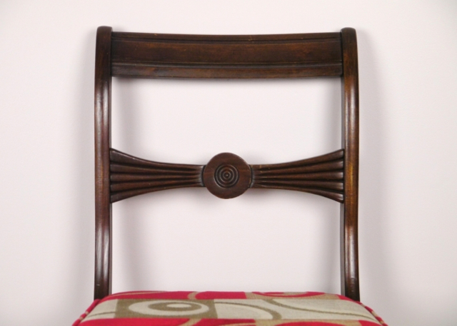 Vintage Side Chair with Modern Upholstery 