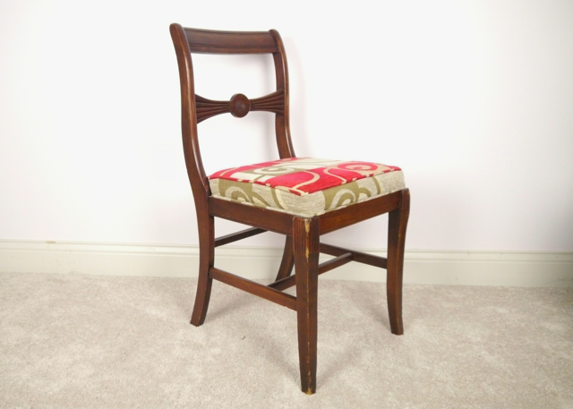 Vintage Side Chair with Modern Upholstery 