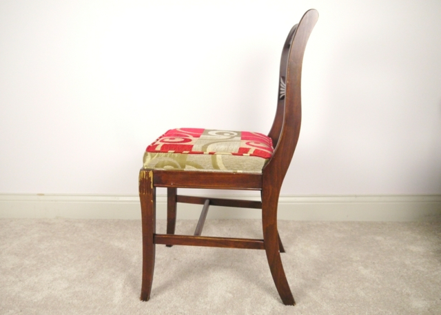 Vintage Side Chair with Modern Upholstery 
