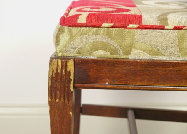 Vintage Side Chair with Modern Upholstery 