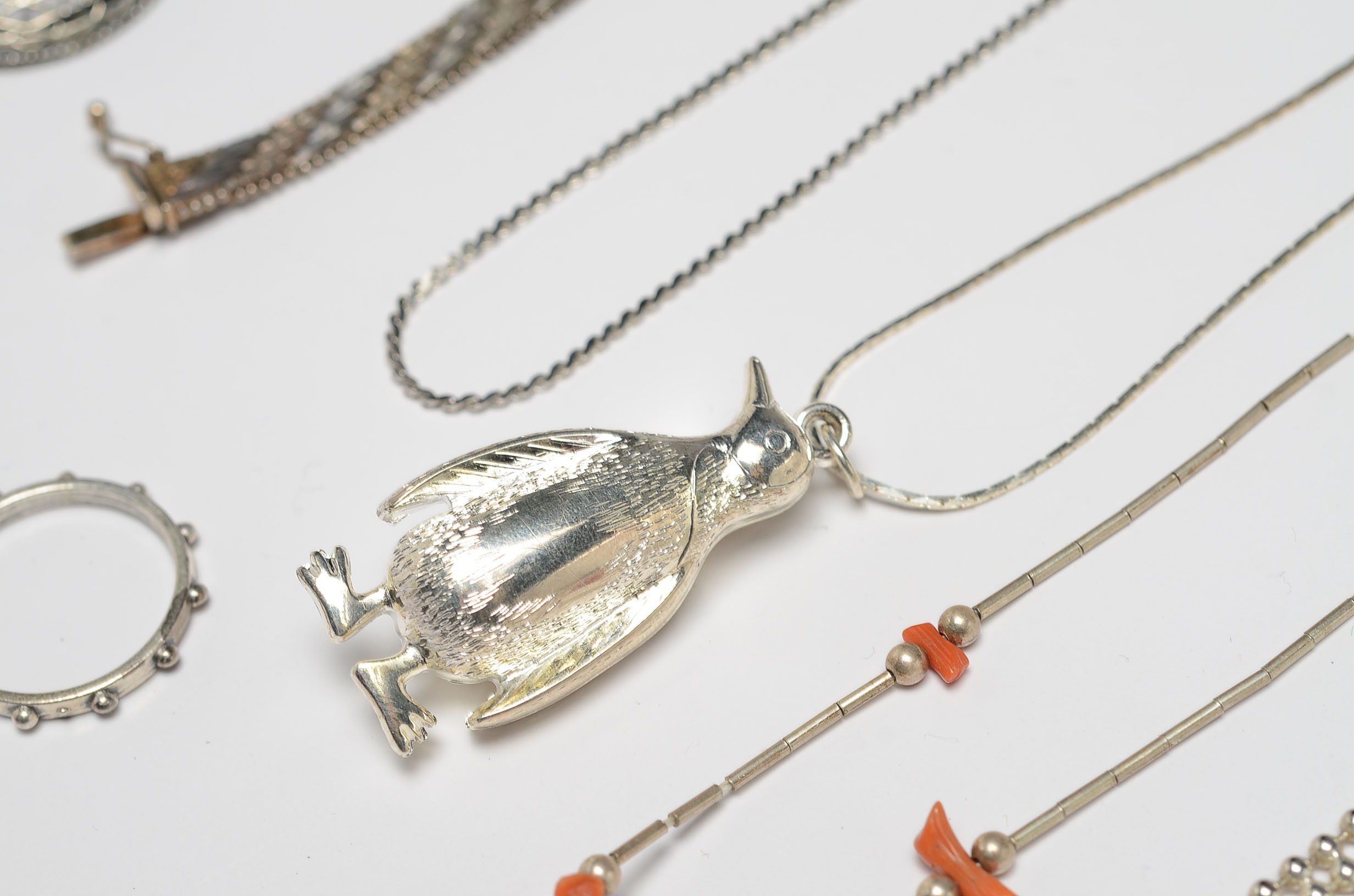 Assortment of Silver Tone Jewelry