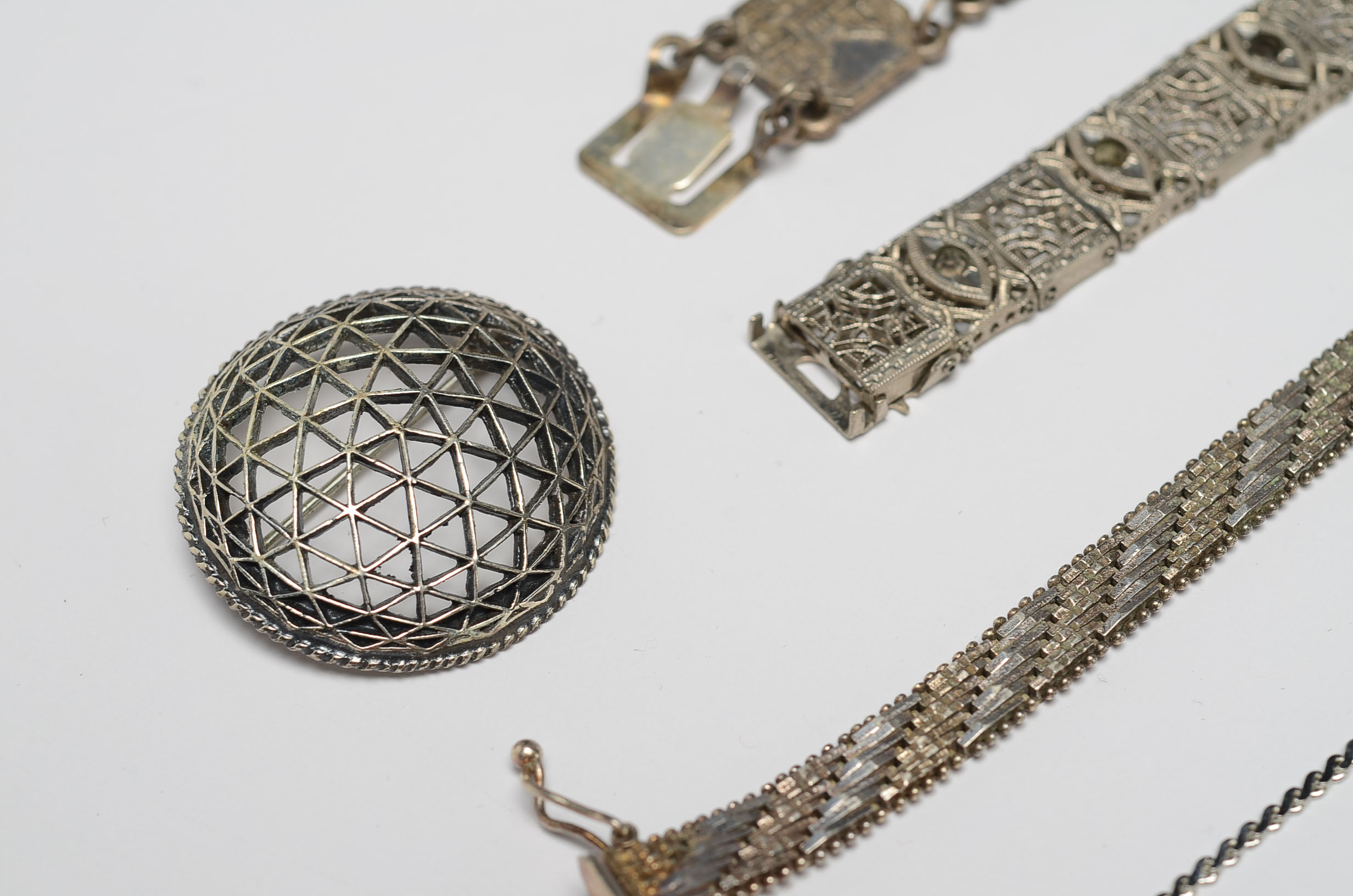 Assortment of Silver Tone Jewelry