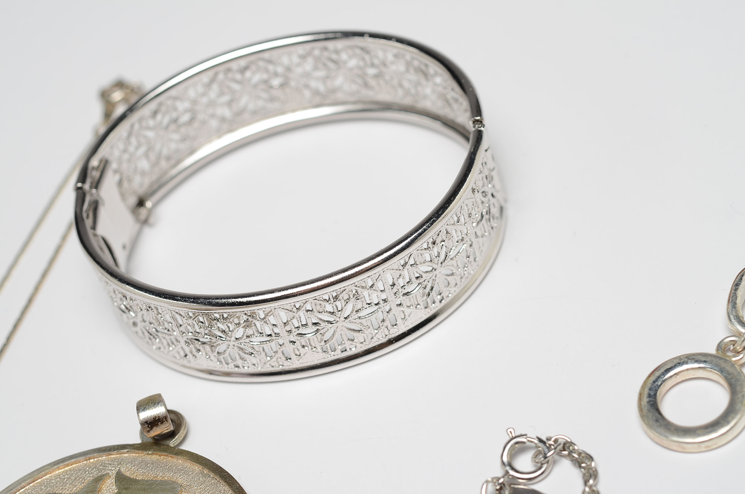 Assortment of Silver Tone Jewelry