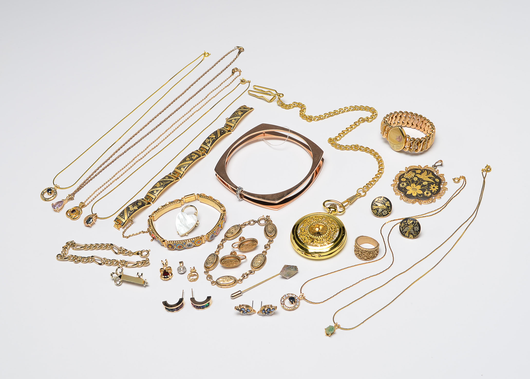 Group of Gold Tone Costume Jewelry