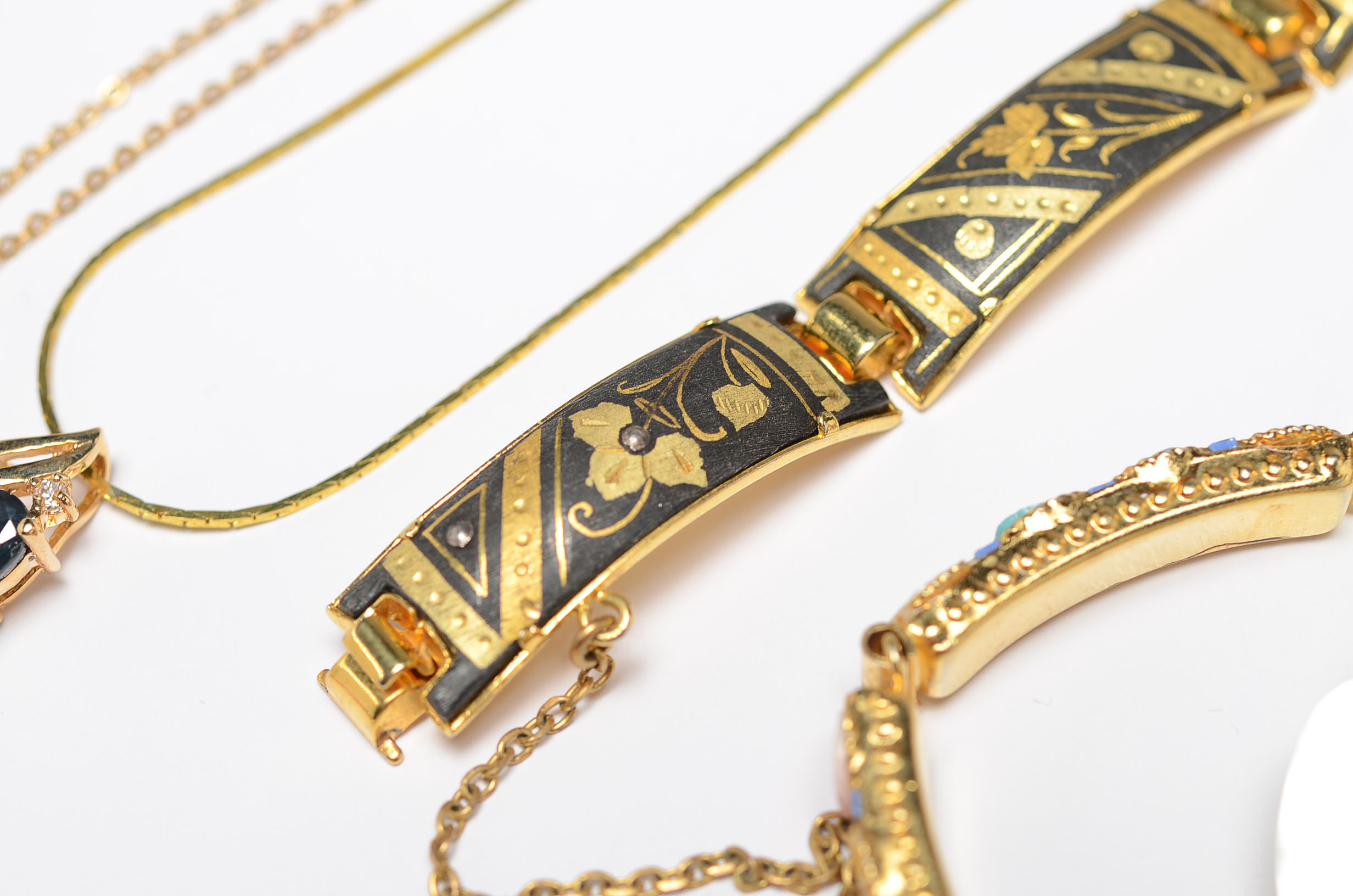 Group of Gold Tone Costume Jewelry