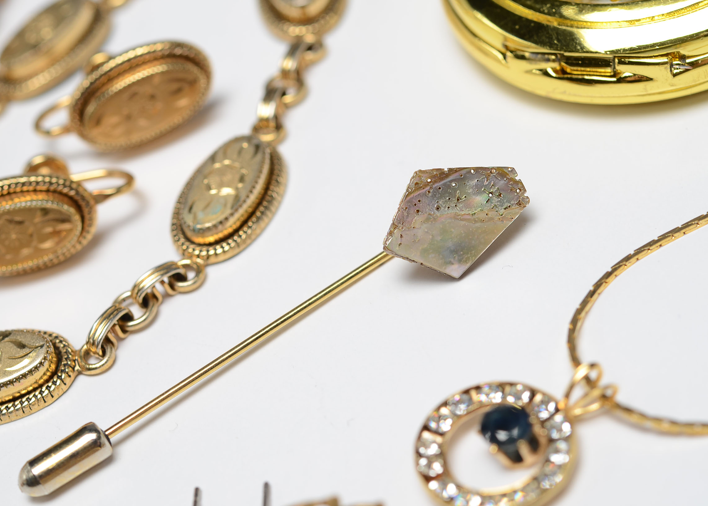 Group of Gold Tone Costume Jewelry