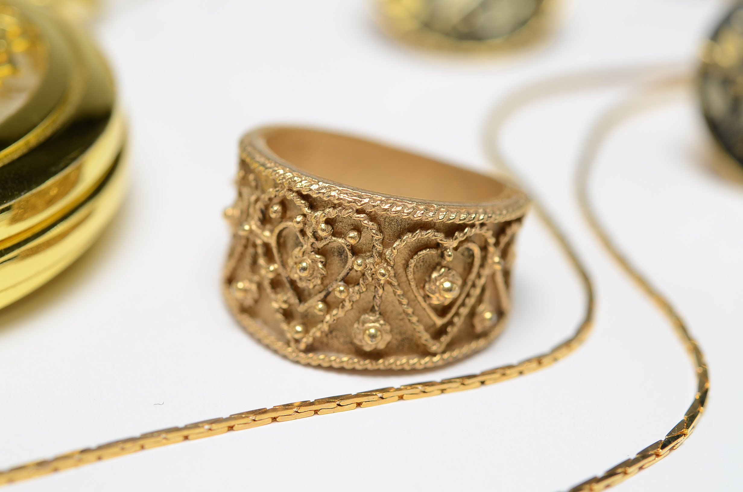 Group of Gold Tone Costume Jewelry