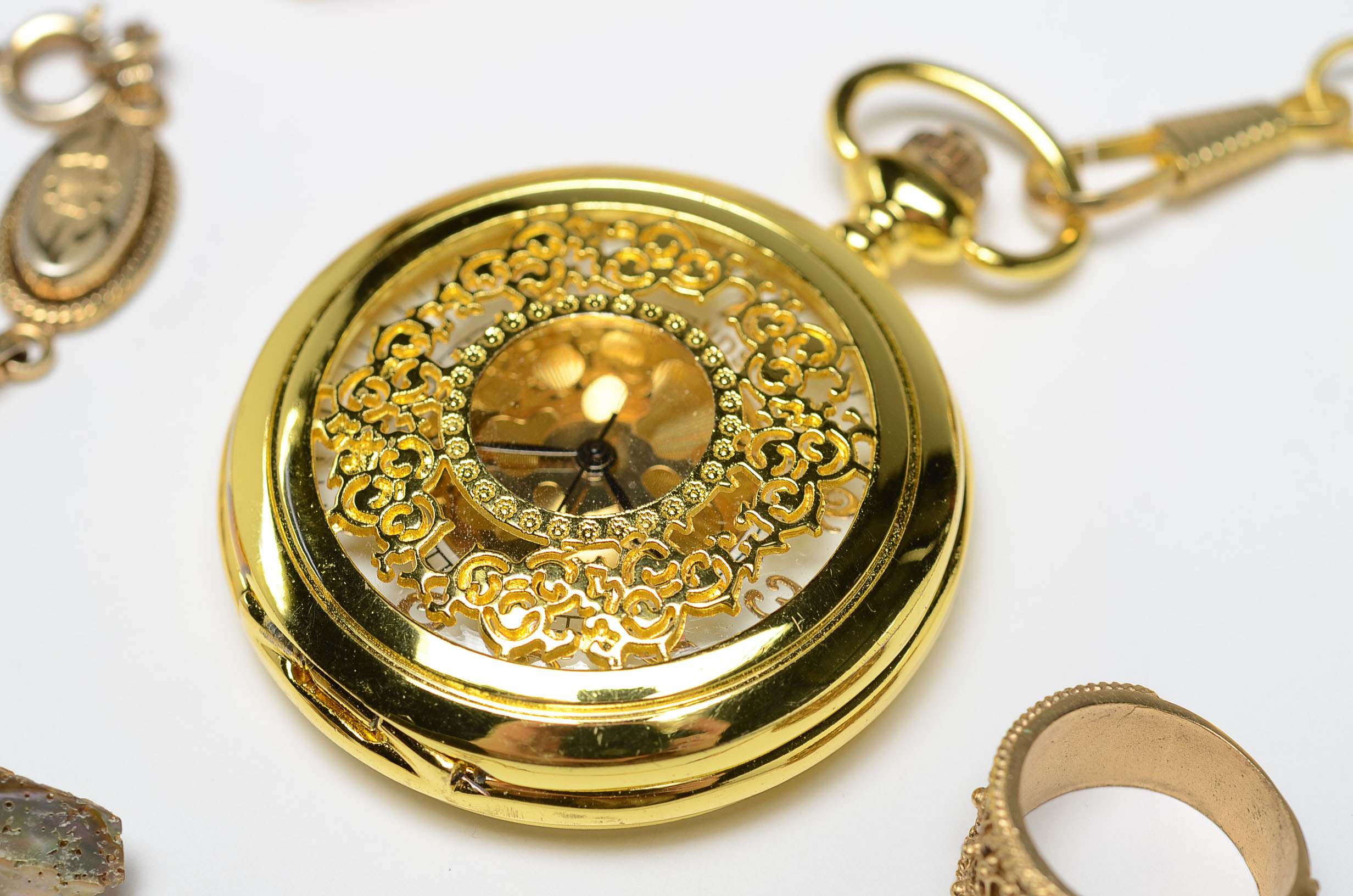 Group of Gold Tone Costume Jewelry